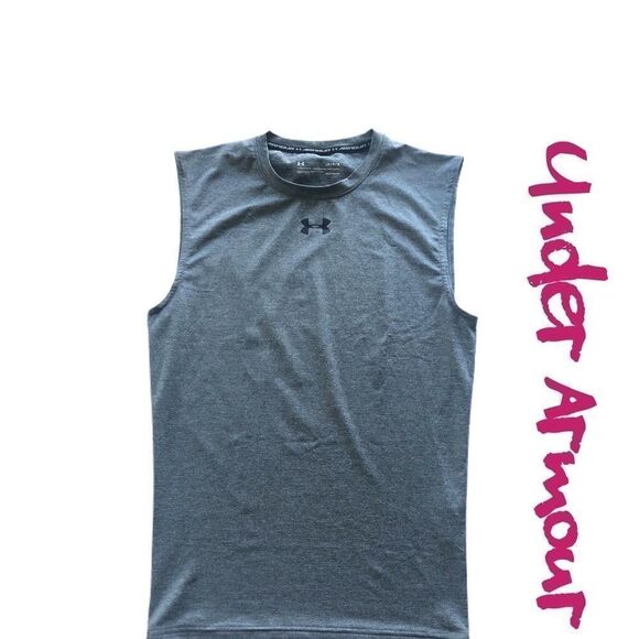 Under Armour HeatGear Sleeveless Compression Tee Shirt Sz L - Picture 1 of 6